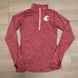 WSU Washington State Cougars Nike dryfit 1/2 zip, crimson, size XS